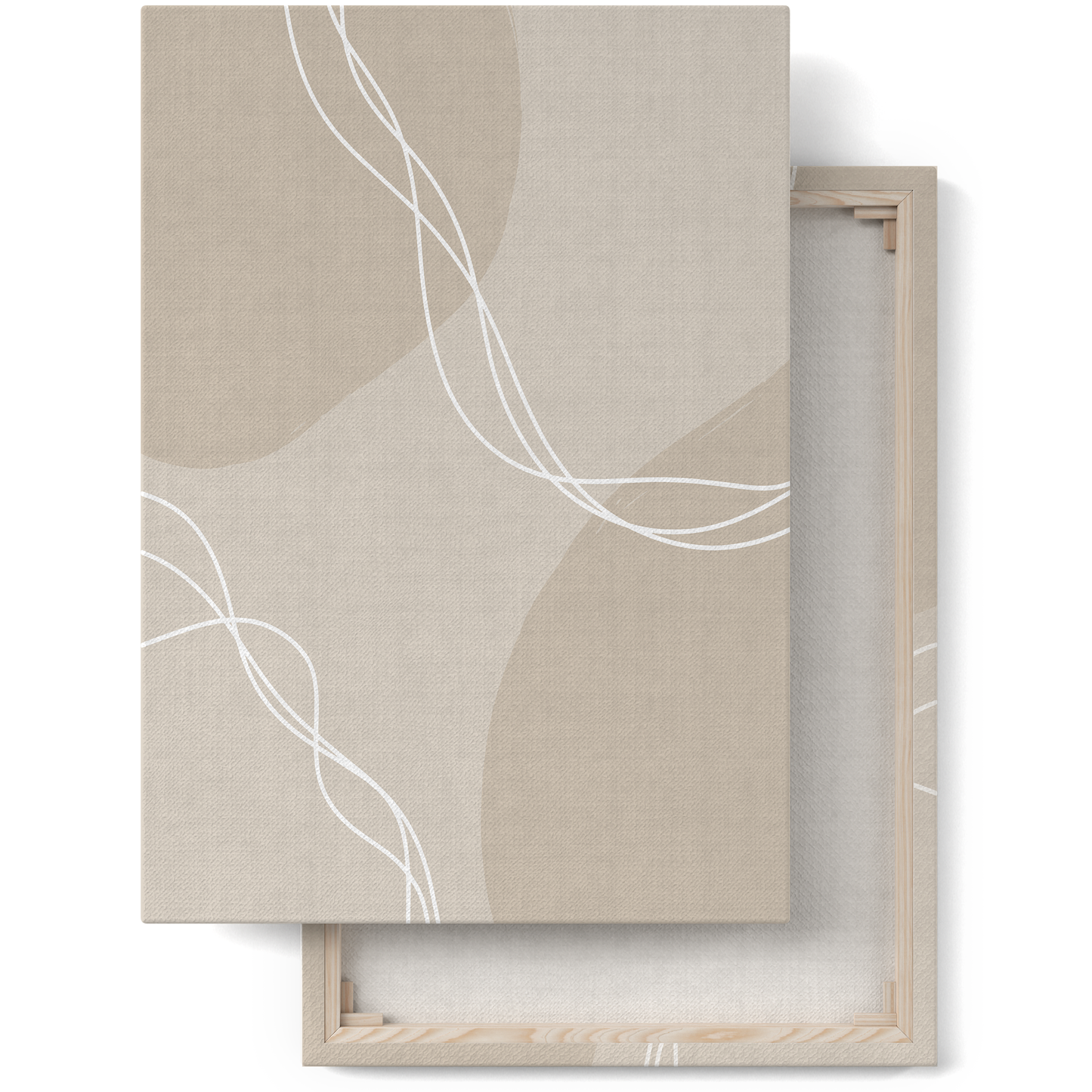 Beige Shapes Modern Canvas Print