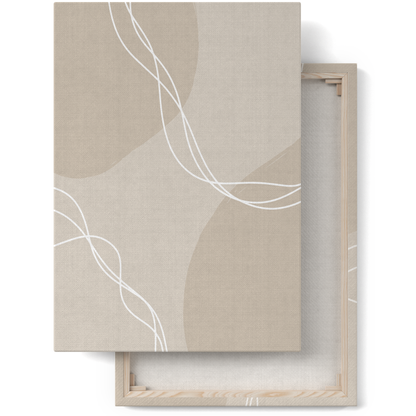 Beige Shapes Modern Canvas Print