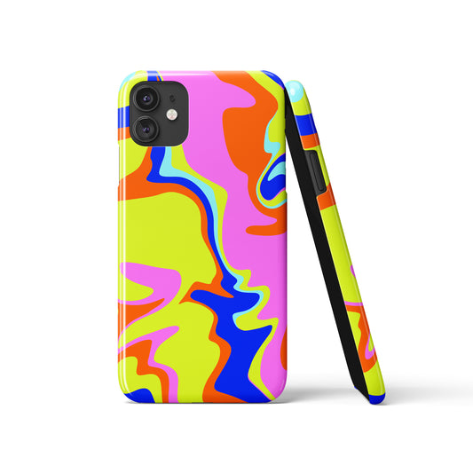 Neon Liquid Swirl iPhone Case
