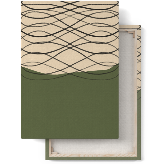 Green Abstract Mid Century Modern Canvas Print