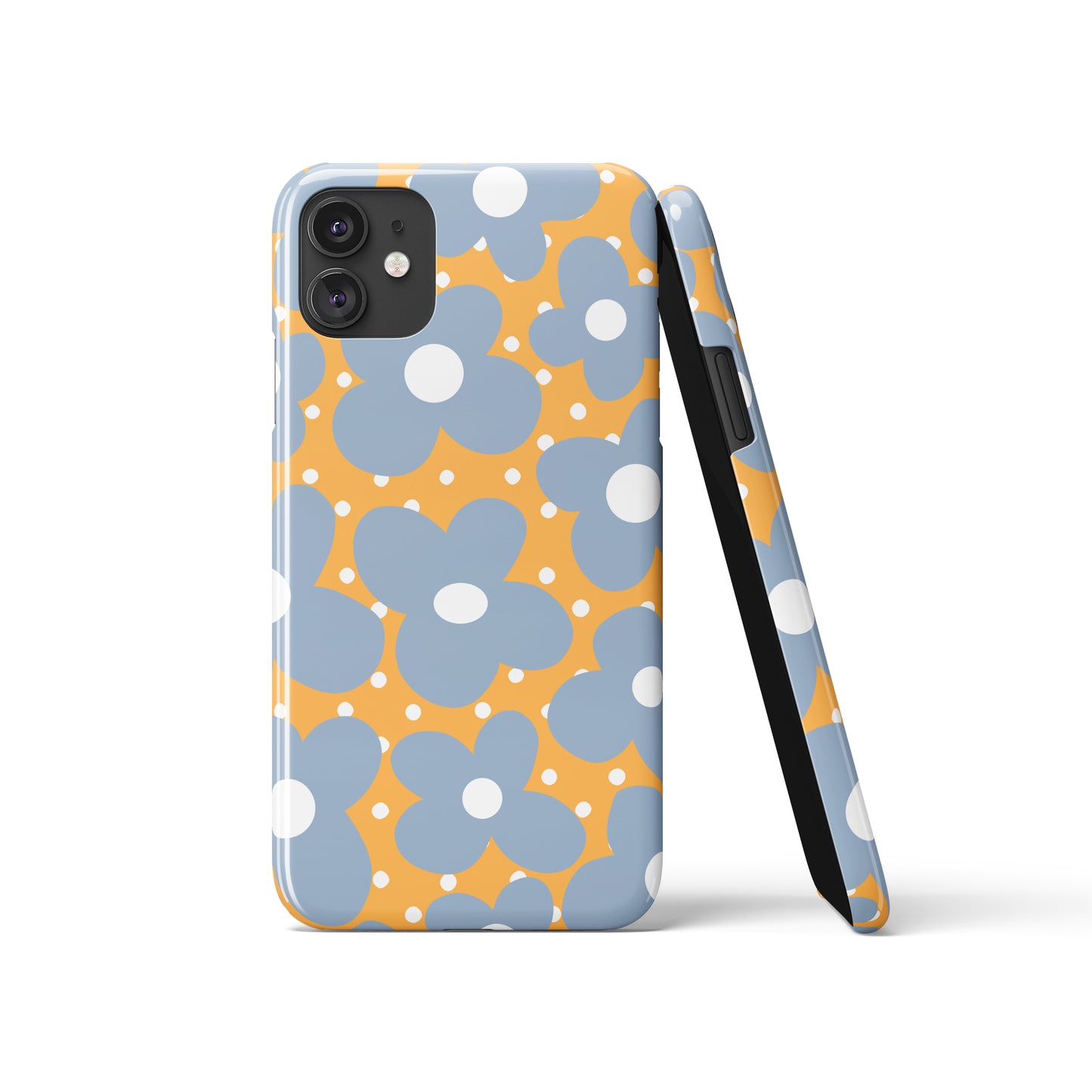 Retro Yellow Pattern with Flowers iPhone Case