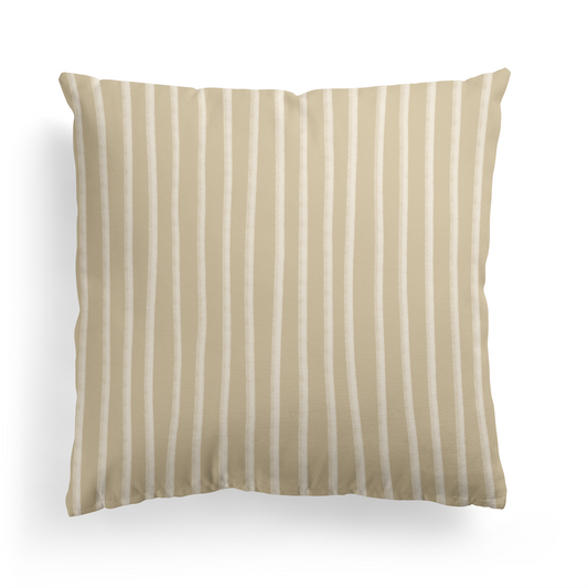 White Lines on Beige Background Throw Pillow