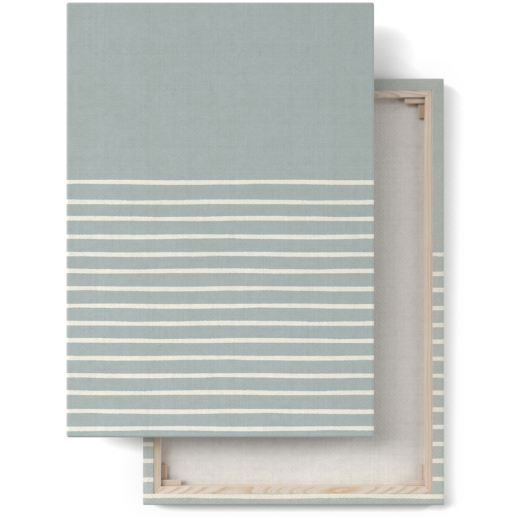 Scandinavian Blue Striped Minimalist Canvas Print