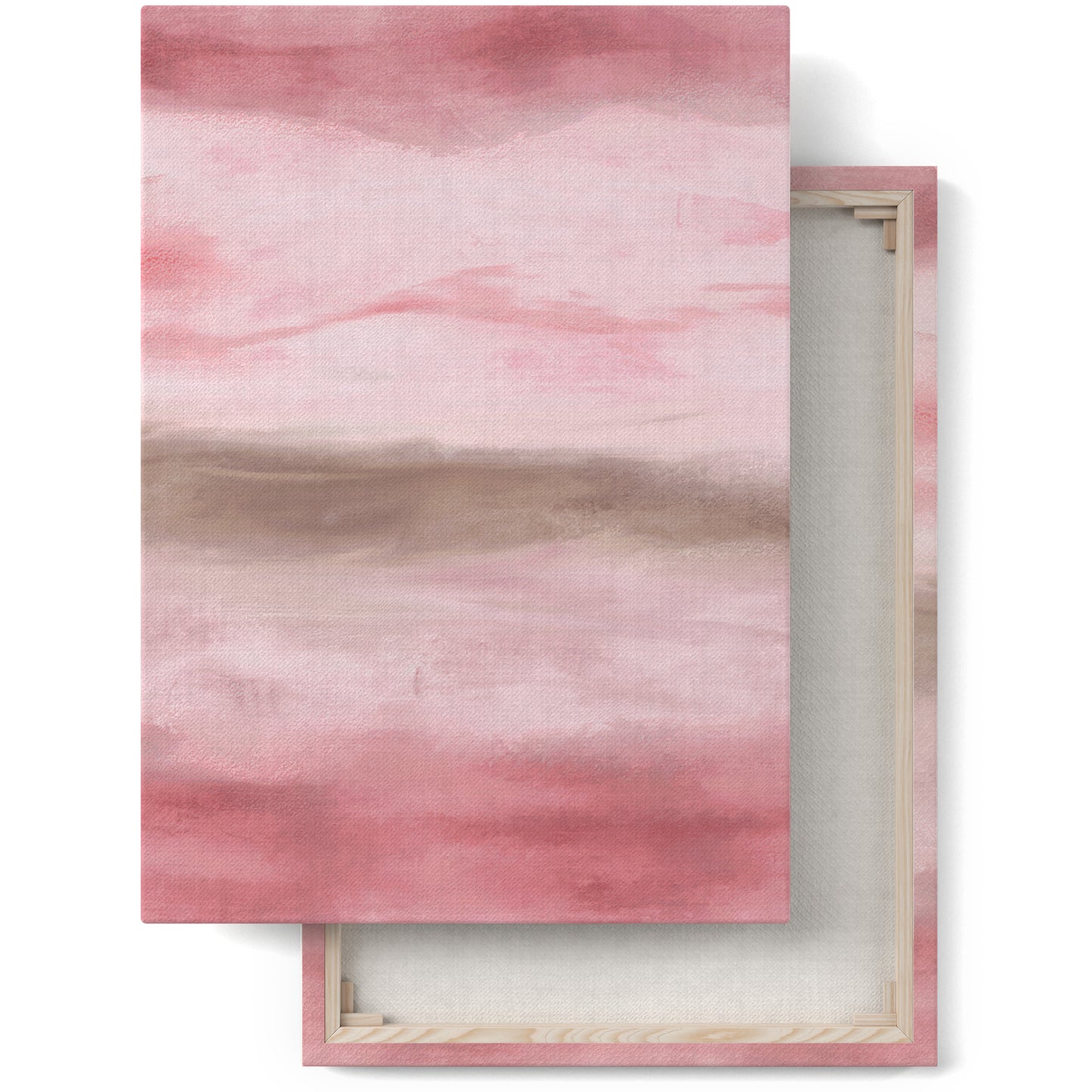Pink Sunrise Painted Abstract Canvas Print