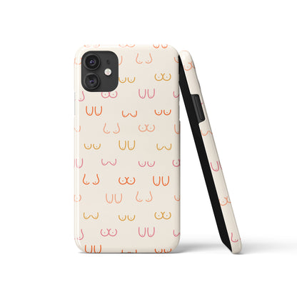Colorful Women's Breasts Pattern iPhone Case