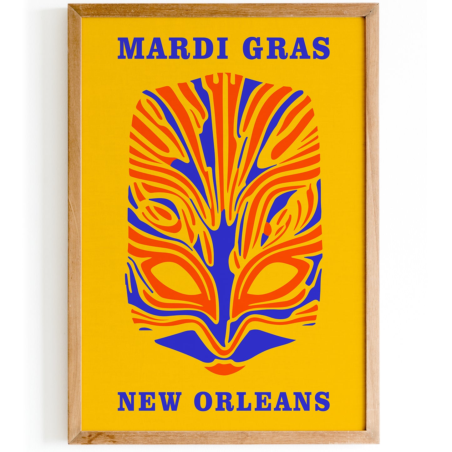 Mardi Gras New Orleans Yellow Poster