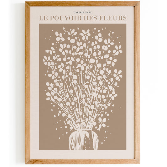 Le Pouvoir des Fleurs Beige Poster