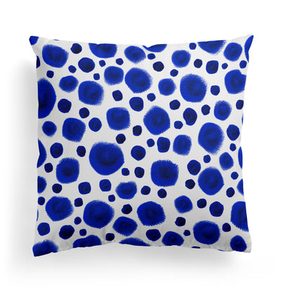 Blue Dots Pattern Throw Pillow
