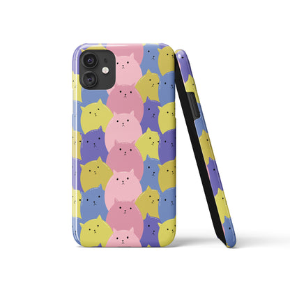 Colorful Funny Cats Pattern iPhone Case