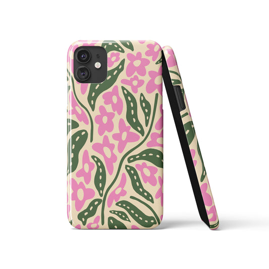 Pink Liquide Swirl Flowers iPhone Case