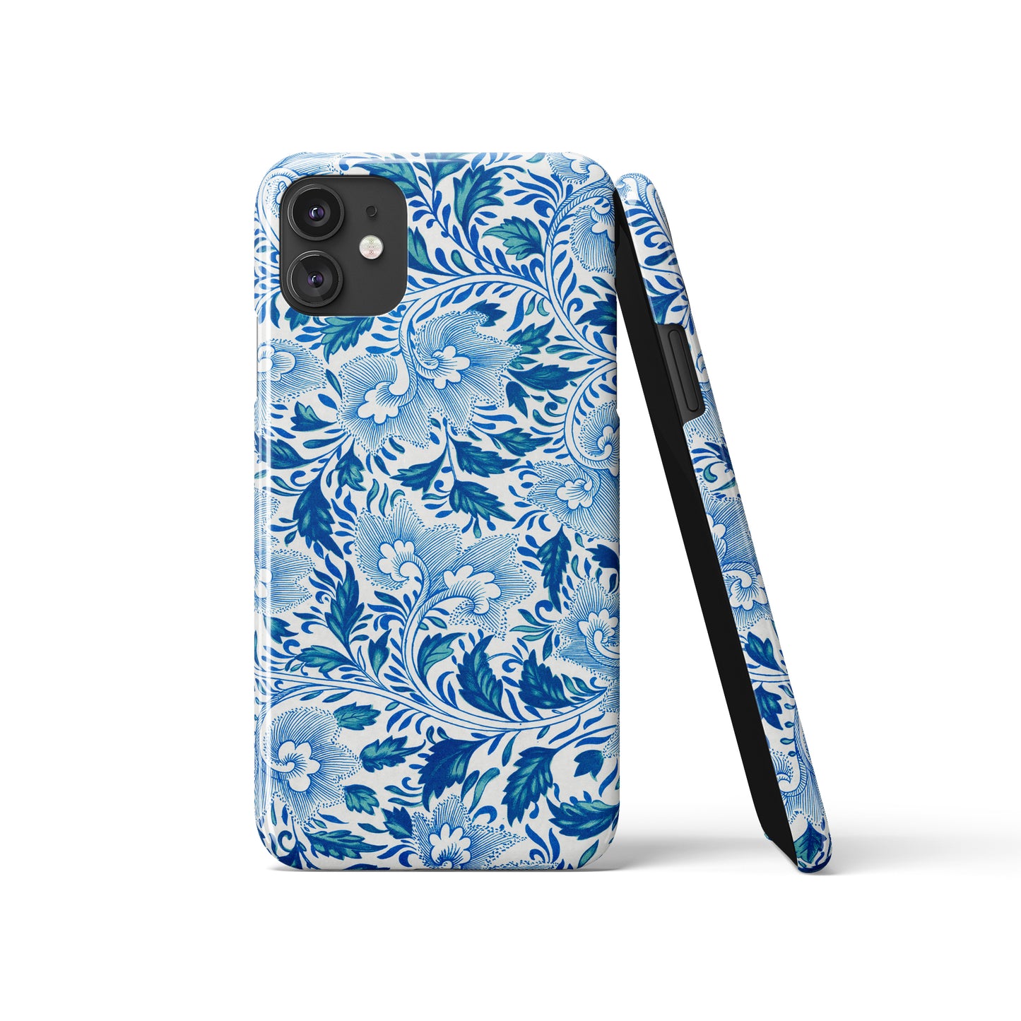 Blue Floral Art Nouveau Pattern iPhone Case