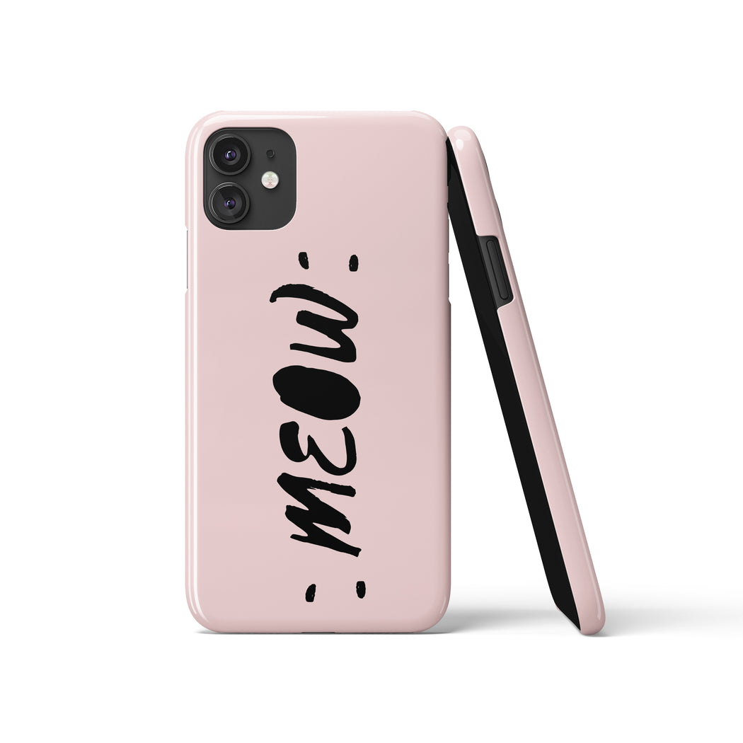 Meow, Cute Baby Pink iPhone Case