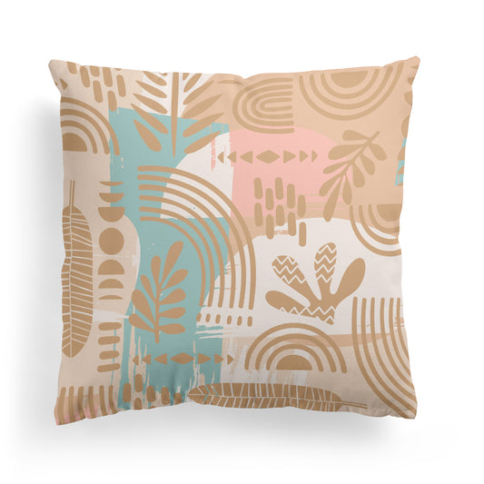 Beige Nature Throw Pillow