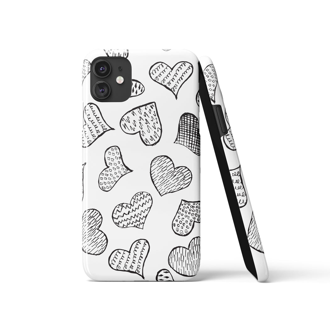 Cute Black Hearts iPhone Case