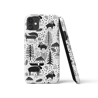 Winter Forest Black&White iPhone Case