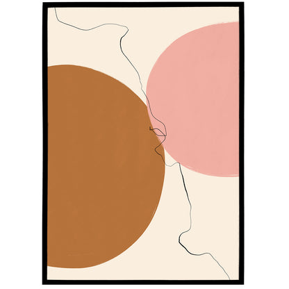 Pink&Beige Abstract Shapes Poster