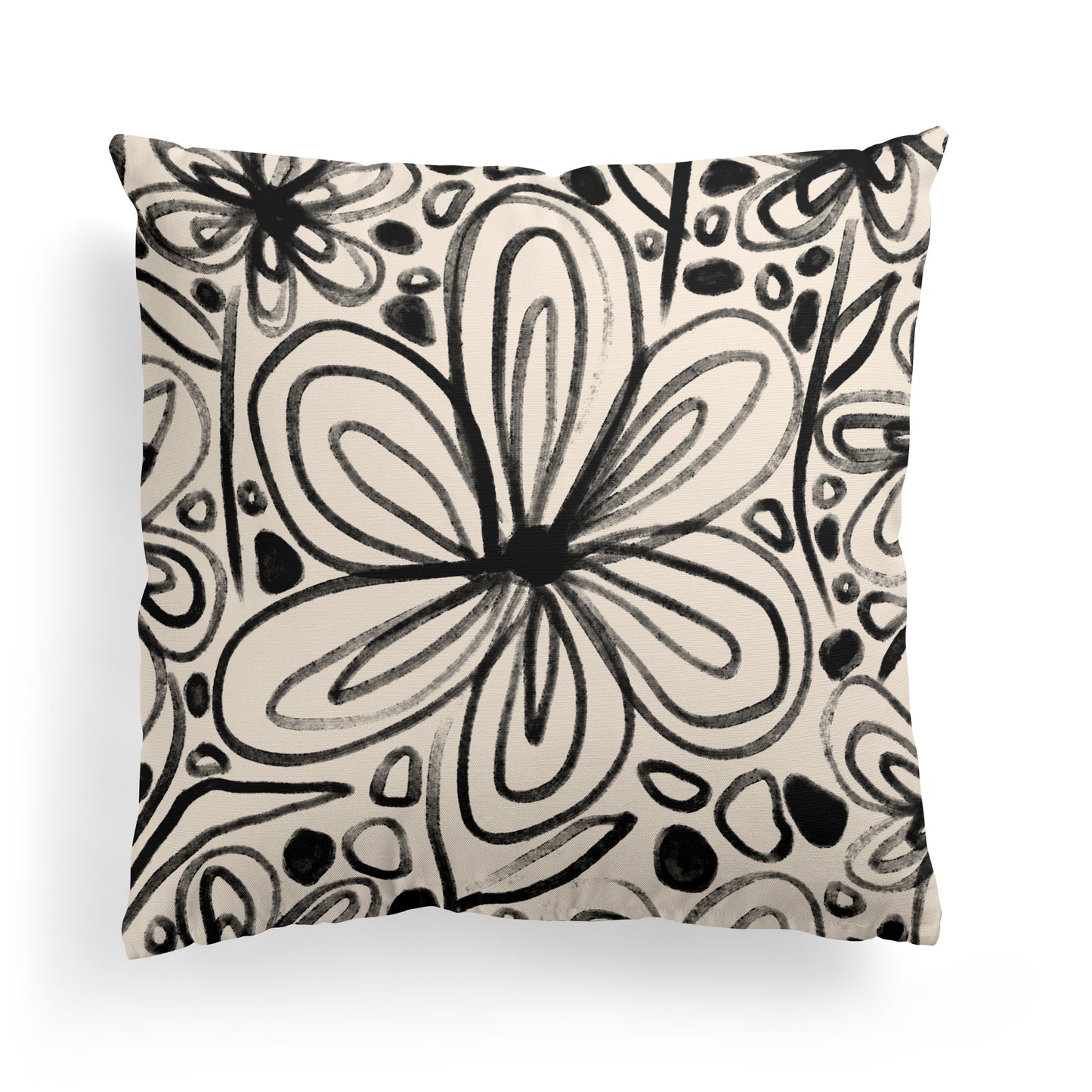 Handdrawn Floral Pillow