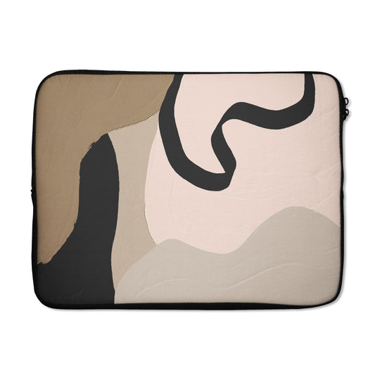 Painted Beige Abstract Art - Laptop Sleeve