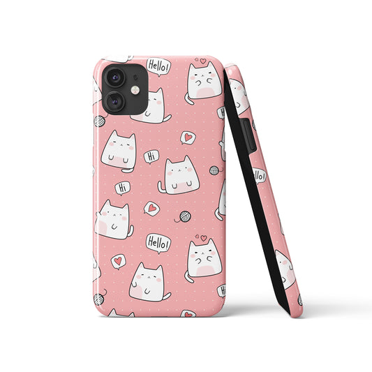 Pink Cute Kitty Cats iPhone Case
