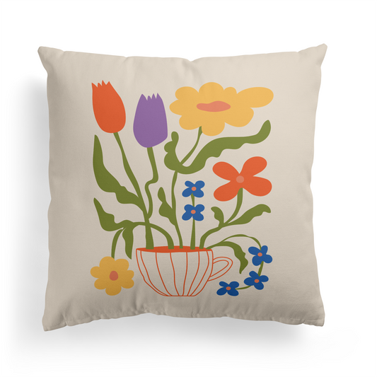 Best Gift For Mom Throw Pillow with Cute Flowers