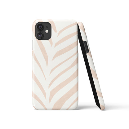 Beige White Leaf iPhone Case