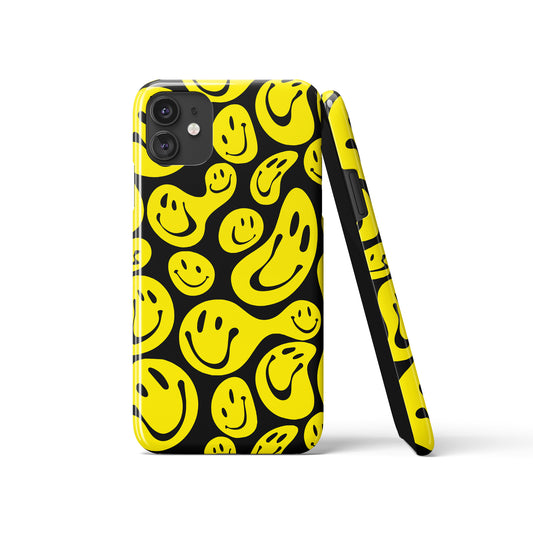 Yellow Melted Smiley Faces iPhone Case