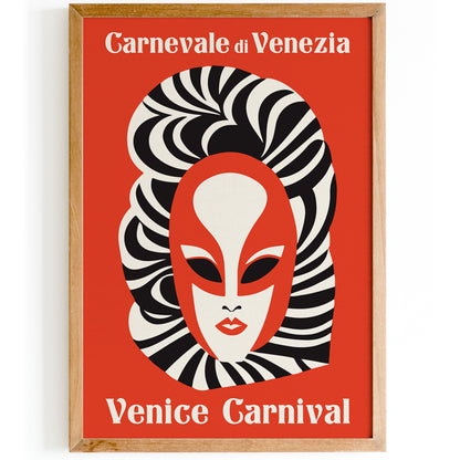 Venice Carnival Red Poster