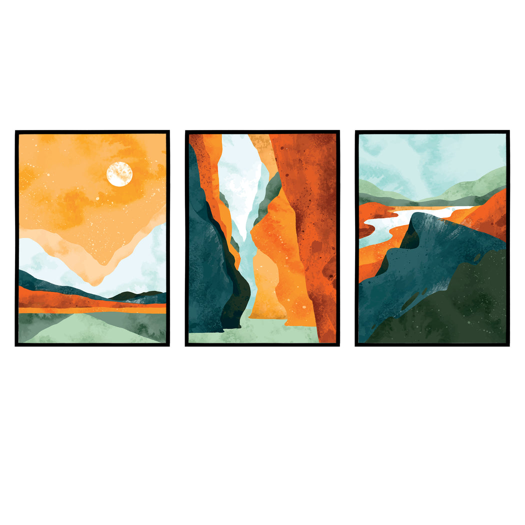 Set of 3 Artistic Landscape Posters