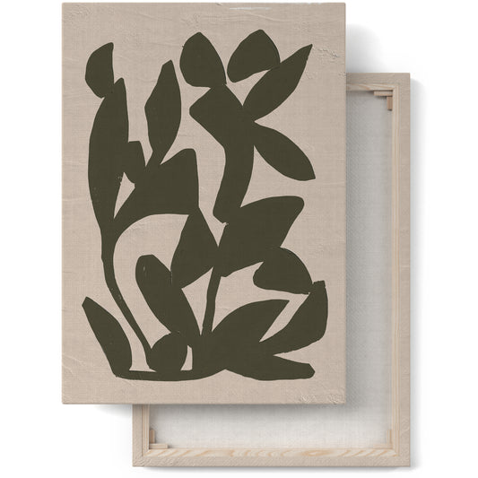 Green Botanical Shapes Canvas Print