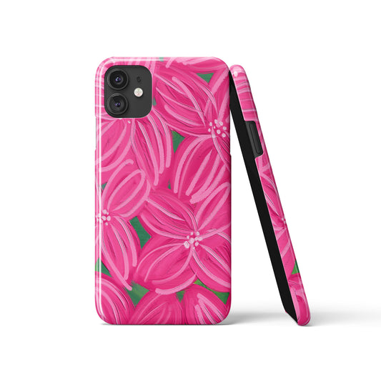 Painted Pink Flowers iPhone Case