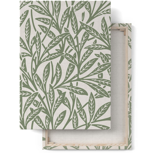 Green Botanical Morris Canvas Print