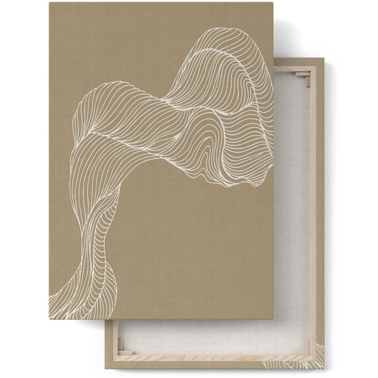 Beige Line Art Canvas Print