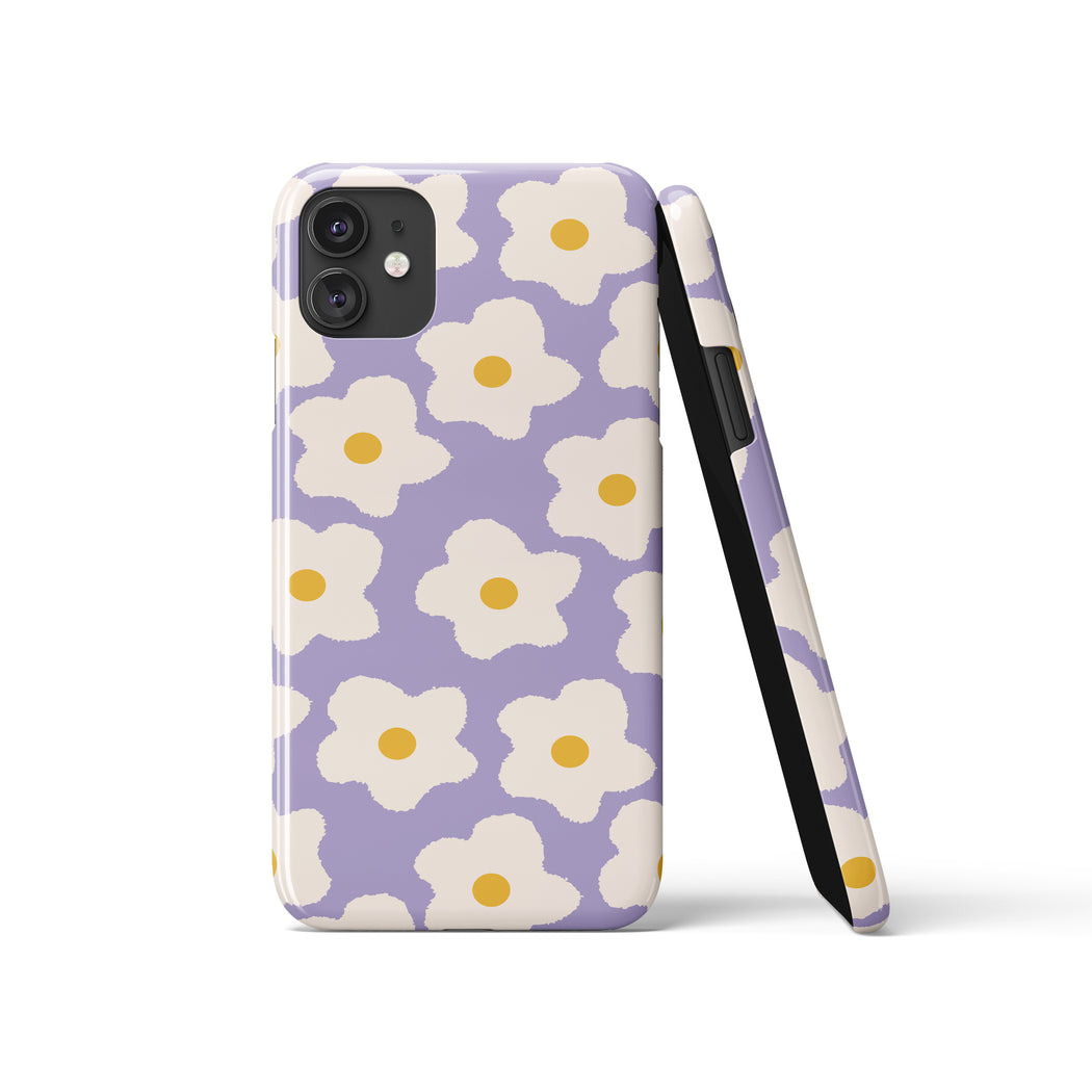 Purple Retro Flowers 60s iPhone Case