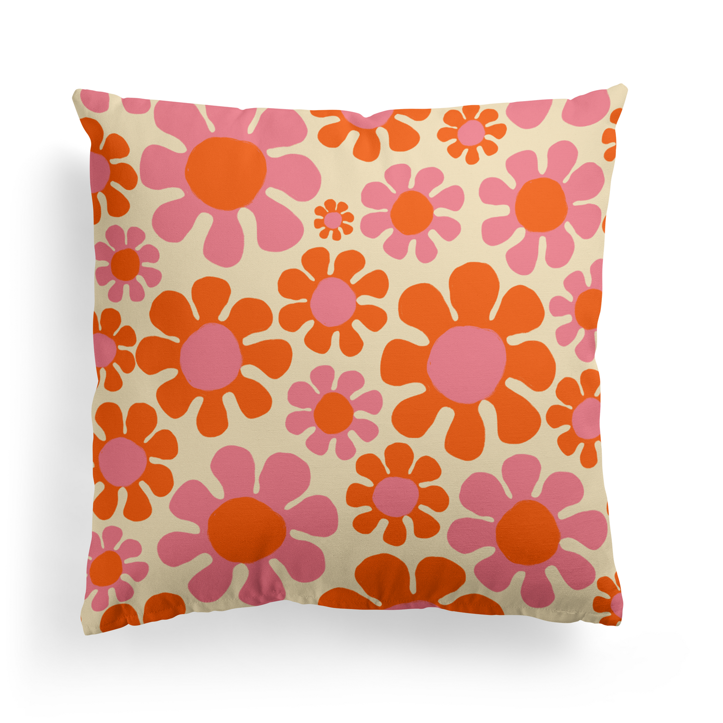 Retro Hippie Chic 60s 70s Pattern Throw Pillow