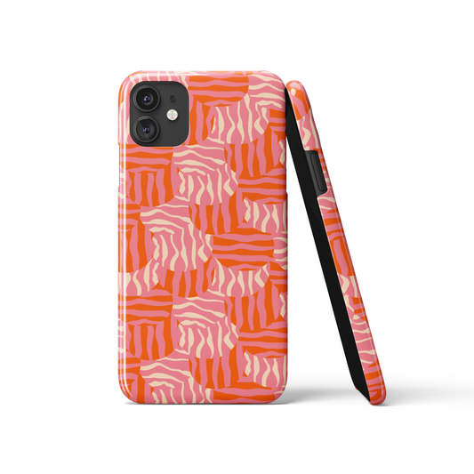 Pink and Orange Mid Century Pattern iPhone Case