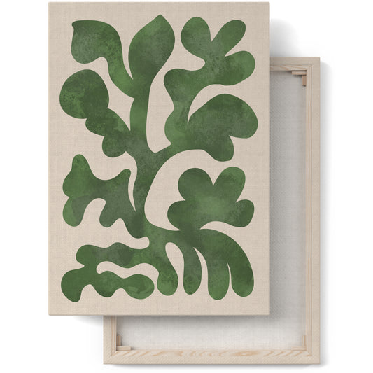 Green Botanical Shapes Canvas Print