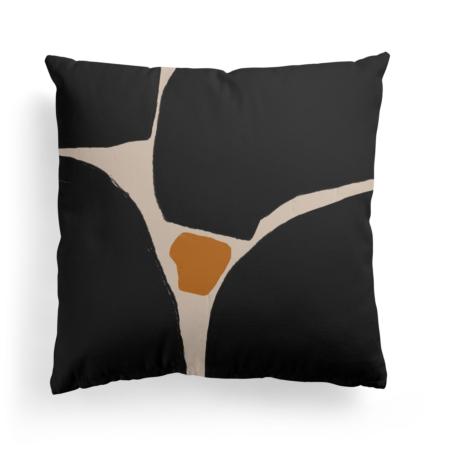 Modern Black Shapes Throw Pillow