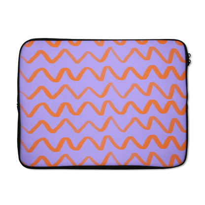 Retro Violet 60s Pattern MacBook Sleeve