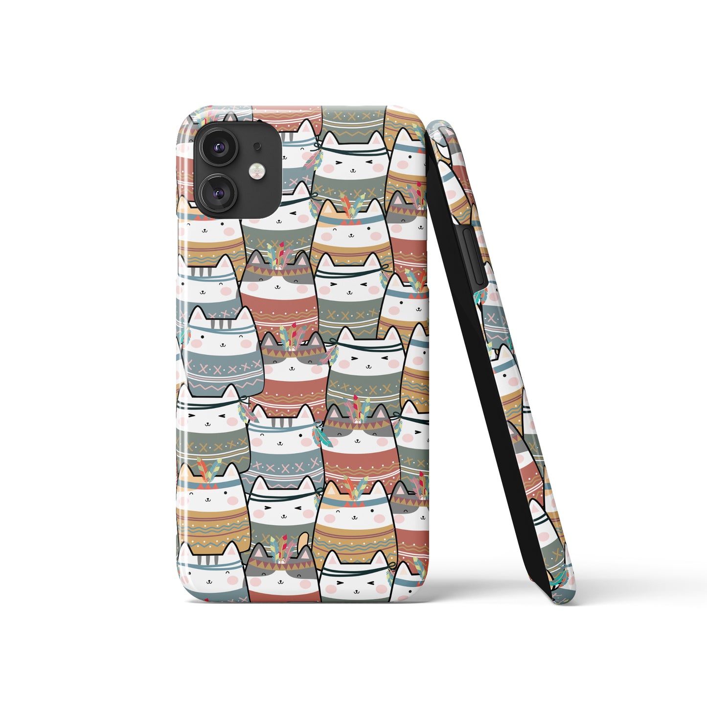 Tribal Etno Cat Pattern iPhone Case