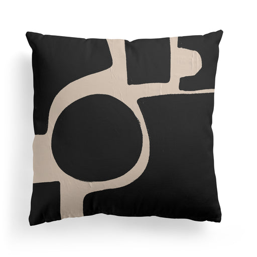 Black Geometric Bauhaus Throw Pillow