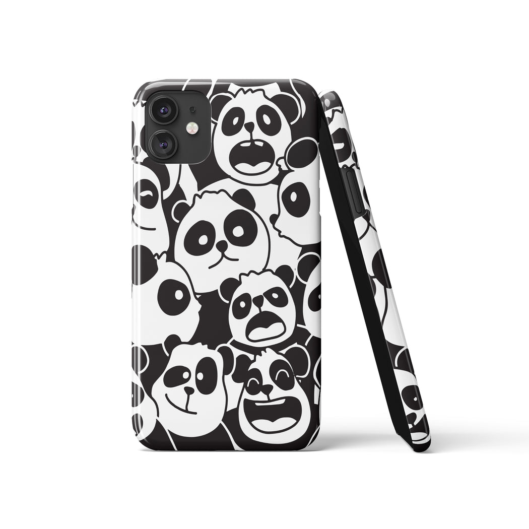 Cute Black and White Panda Pattern iPhone Case