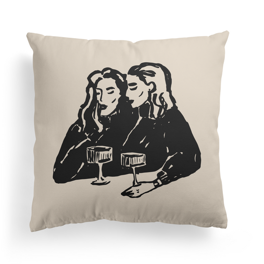 The Woman In the Bar Throw Pillow