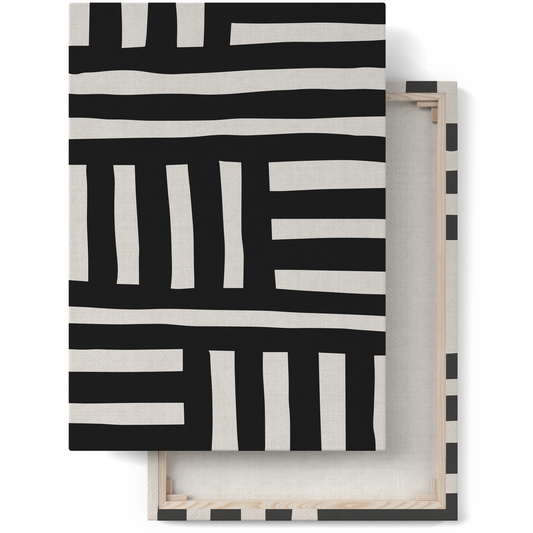 Black and White Abstract Wall Art Canvas Print