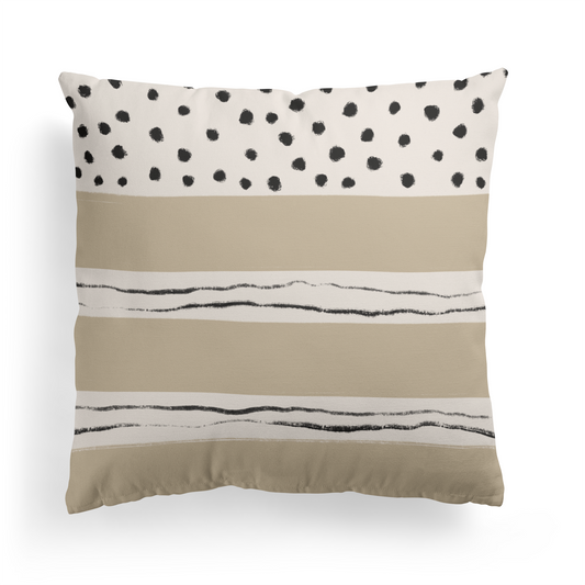 Beige Minimalist Japandi Home Decor Style Throw Pillow