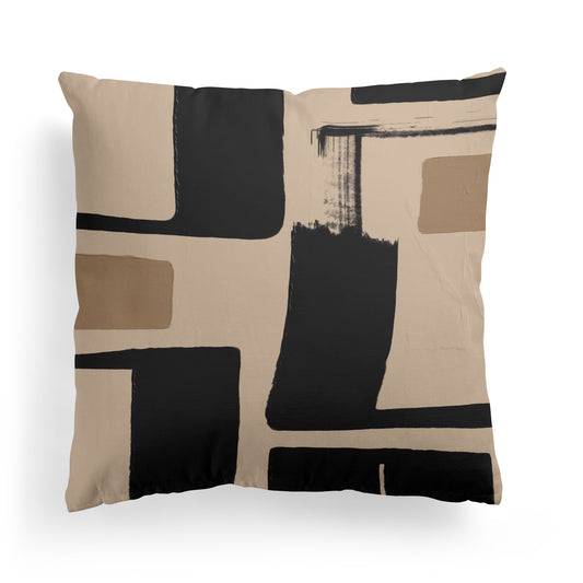 Bauhaus Style Black Shapes Throw Pillow