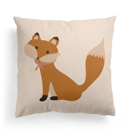 Hand Painted Fox Traveler Throw Pillow