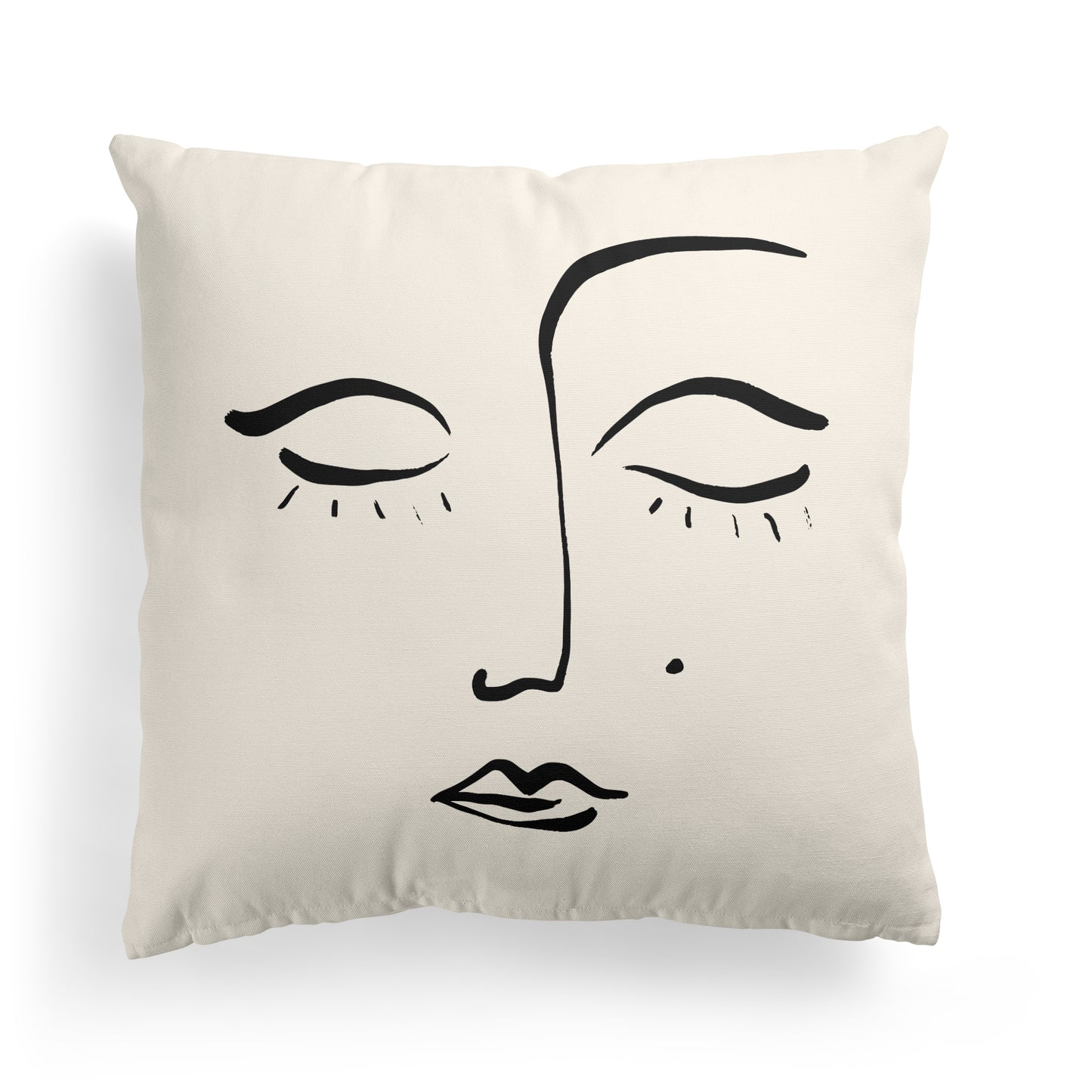 Minimalist Throw Pillow with Sleeping Woman
