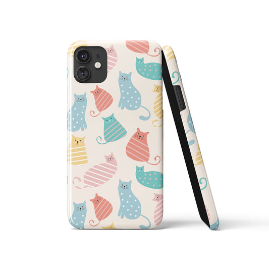 Pastel Cute Kitty Cats iPhone Case