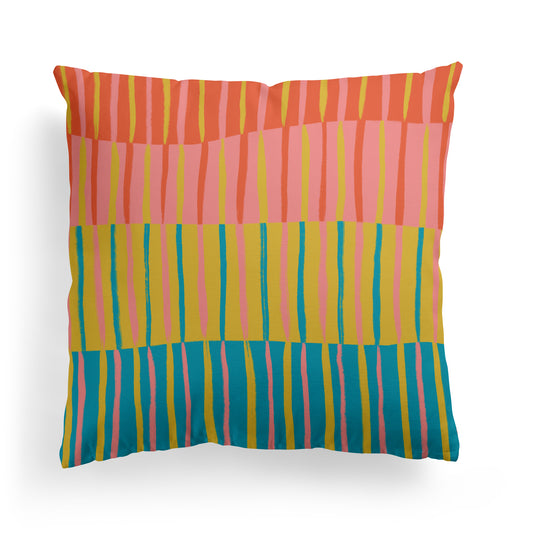 Patio Decor Colorful California Lines Throw Pillow