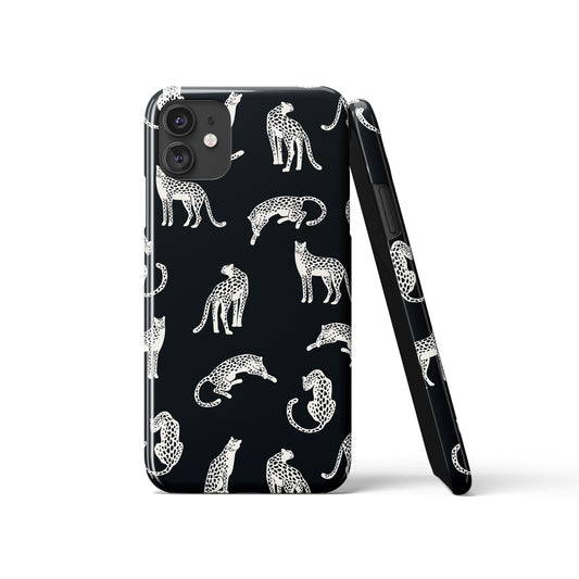 Black and White Cheetah Leopard Pattern iPhone Case